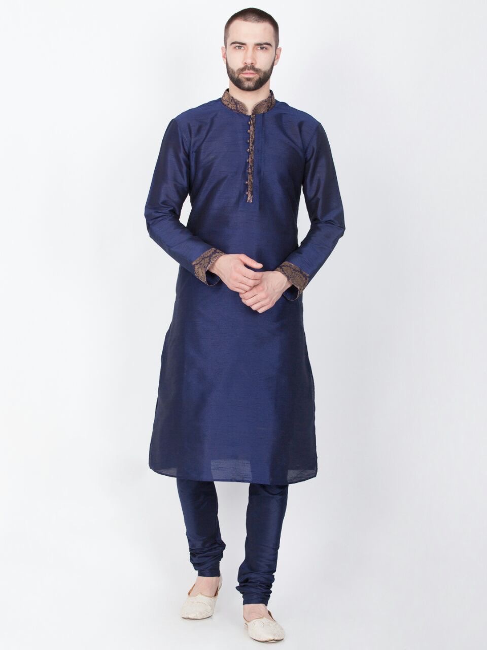 Navy Blue Silk Kurta Set – Shop Desi Stuff